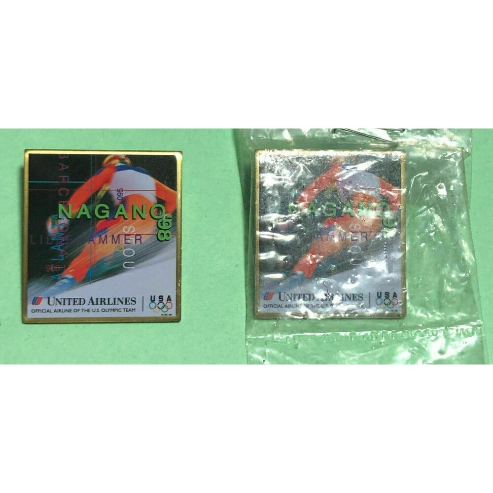 1998 NAGANO Olympics  United Airlines  Skiing (1) pin